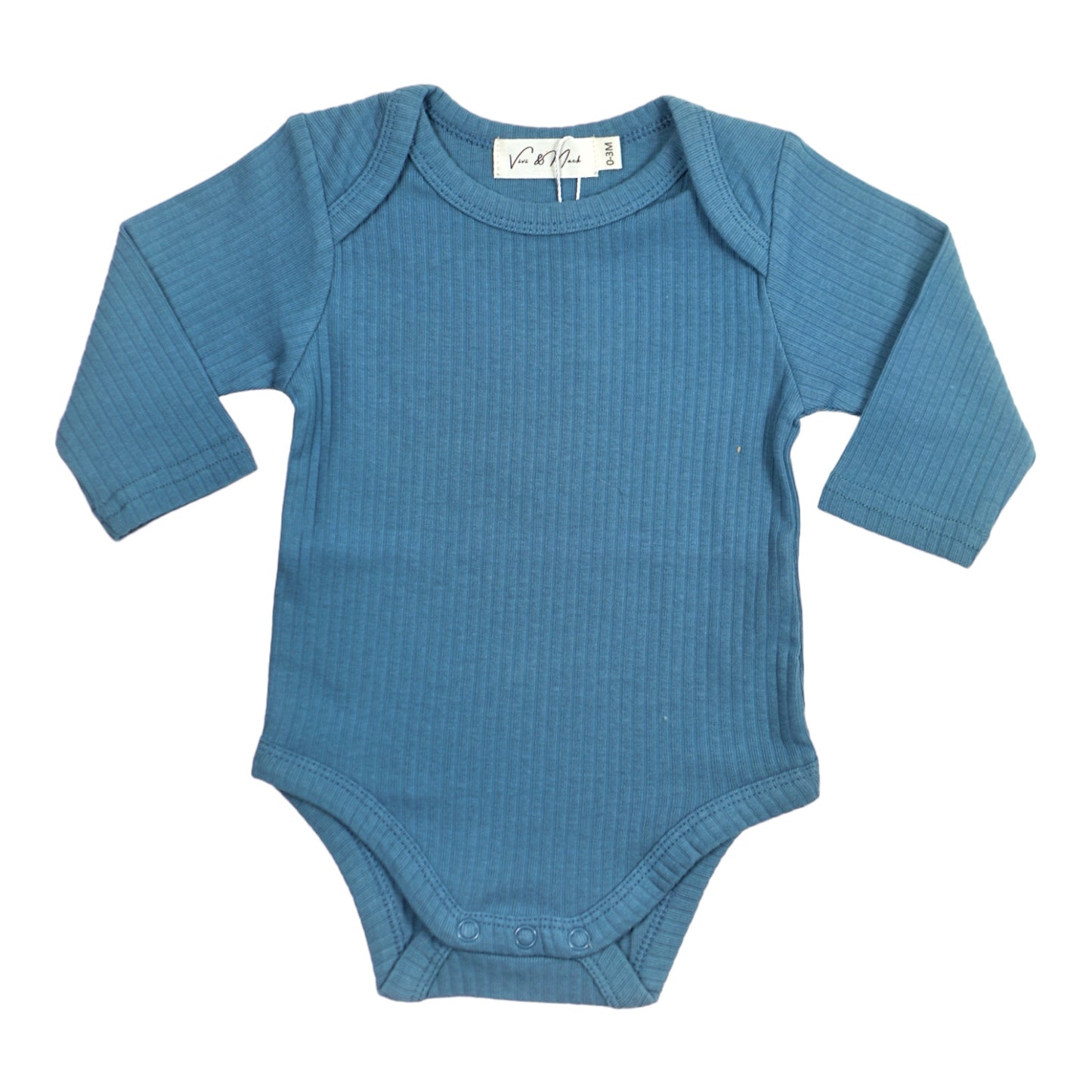 Organic Cotton Long Sleeve Onesie (Blue) - Main Image